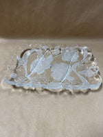 Rectangle Laura Glass Rose Divided Glass Tray With Box