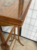 Vintage Edwardian Style Stand/Side Table with Glass (Reproduction by Courtesy of Mr. Henry Ford/Colonial Mfg. Co, Zeeland, Michigan)