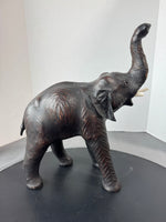 Large Painted Leather Vintage Elephant AS IS (READ DESCRIPTION CAREFULLY)