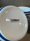 Set Of 3 Blue And White Striped Bowls