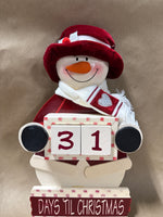 Days Until Christmas Count Down Snowman