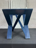 Blue Minimalist X-Frame Collapsible Wooden Magazine Rack