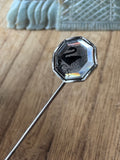 Swarovski Crystal SCS Society Silver Tone Lapel Stick Pin