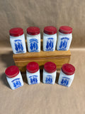The Herb Chest With Milk Glass Spice Jars - 9 Pieces