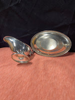 Silver Plated Gravy Boat and Tray