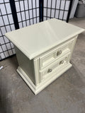Cream Painted Nightstand with Two Drawers by Stanley