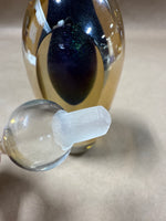 Signed EICKHOLT Studio Glass Iridescent Platinum Perfume Bottle