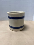 Blue Striped Crock By Roseville Pottery