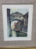 Pair of Italian Watercolor Prints; Signed