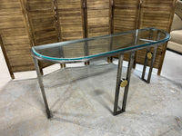 Demilune Glass Top Console Table