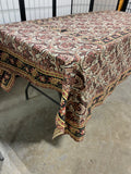 Williams Sonoma Rust/Black Paisley Table Cloth, 90"x71"