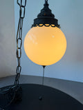 Black Metal Vintage Swag Globe Pendant Lamp (WORKS)