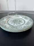 (B) 2-Piece Wood & Sons England Kew Green Floral China Salad Plates