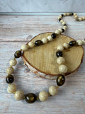 Shades of Brown Vintage Beaded Necklace