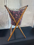 Folding Vintage Wooden Knitting Basket Caddy