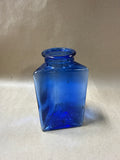 Blue Glass Triangle Shaped Vase