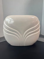 Haeger Style Cream Oval Ceramic Vase