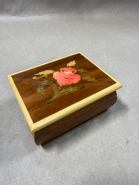 (A) Italian Flower Inlay Trinket Box