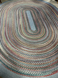 Multicolor Oval Braided Rug, 11'4" x 8'5"