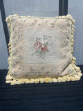Needlework Pillow with Tasseled Edges