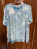 LOGO Women’s SIZE LARGE Blue Wavy T Shirt