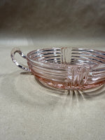 Pink Depression Glass Candy Dish With Handles