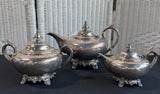3-Piece 900 Sterling Silver Tea Set
