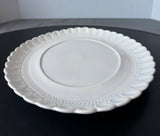 Doranne of California Pottery White Scallop Edged Oval Platter