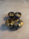 (B) Set Of 4 Footed Silver Plate Egg Cups