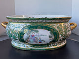 Asian Inspired Large Green Porcelain Foot Bath Planter