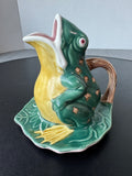 Jay Willfred for Andrea By Sadek Hand Painted Vintage Open Mouth Frog Pitcher