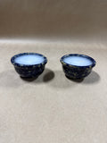 Pair Of Bennington Pottery Butter Crocks With Candle Wax - Candles Appear Unused (A1)