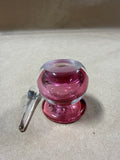 Small Pink Blown Glass Pink Perfume Bottle // Signed By Tom Hesse