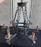Spanish Gothic Style Wrought Iron Chandelier