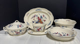 (C) 7-Piece Wedgwood Williamsburg Potpourri China Serving Set