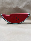 Primitive Wooden Watermelon Slice - Initialed (C)