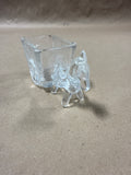 Small Clear Glass Donkey With Cart