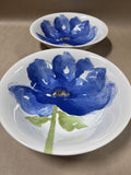 Royal Stafford Blue Poppy Pasta Bowls - Set Of 2 - (B)