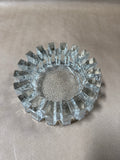 Pukeberg Sweden Textured Glass Candle Holder Ashtray Sculpture