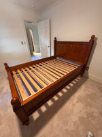 (B) Pottery Barn Kids Double Bed with Rails and Slats