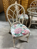 Wicker & Glass Dining Table with (4) Chairs