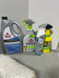 Cleaning Lot W,  Mostly pet items; Most bottles at least half full