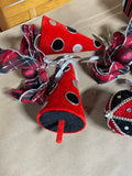 Christmas Ornament Lot, Black and Red Tones