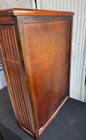 Split Bamboo 2-Drawer Vintage Cabinet with Adjustable Shelves