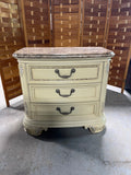 Thomasville French Provincial Marble Top Three Drawer end Table/Night Stand***HEAVY ITEM***