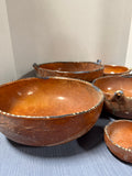 Set Of 9 Primitive Mexican Redware Nesting Bowls *** READ DESCRIPTION ****