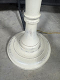 Shabby Chic Distressed Off White 3-Way Wooden Floor Lamp (WORKS)