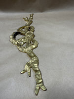 (A) Pair Of Brass Ribbon And Bow Wall Hangings