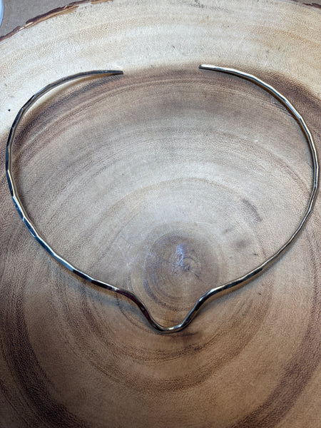 (B) Silver Tone Omega Necklace