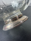 Etched Vintage Glass Pitcher with Sterling Silver Base